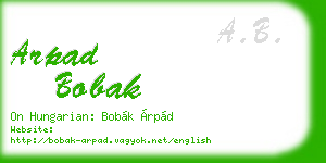 arpad bobak business card